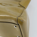 CARTIER Tote Bag Patent leather Yellow Silver Auth BA9040-15