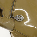 CARTIER Tote Bag Patent leather Yellow Silver Auth BA9040-17