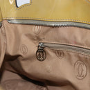 CARTIER Tote Bag Patent leather Yellow Silver Auth BA9040-21