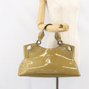 CARTIER Tote Bag Patent leather Yellow Silver Auth BA9040-23