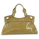 CARTIER Tote Bag Patent leather Yellow Silver Auth BA9040-2