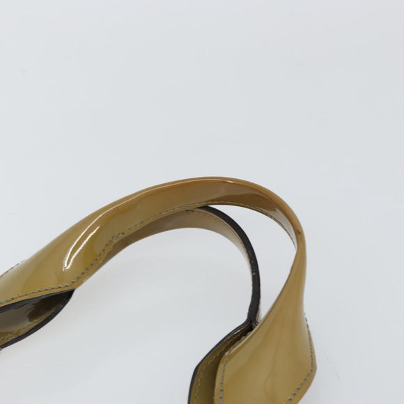 CARTIER Tote Bag Patent leather Yellow Silver Auth BA9040