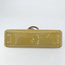 CARTIER Tote Bag Patent leather Yellow Silver Auth BA9040-5
