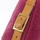 CELINE C Macadam Canvas Shoulder Bag Suede Pink Gold Auth BA9043-10