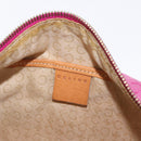 CELINE C Macadam Canvas Shoulder Bag Suede Pink Gold Auth BA9043-18