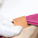 CELINE C Macadam Canvas Shoulder Bag Suede Pink Gold Auth BA9043-12