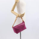 CELINE C Macadam Canvas Shoulder Bag Suede Pink Gold Auth BA9043-22