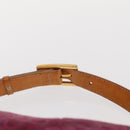 CELINE C Macadam Canvas Shoulder Bag Suede Pink Gold Auth BA9043-8