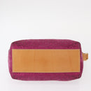 CELINE C Macadam Canvas Shoulder Bag Suede Pink Gold Auth BA9043-5