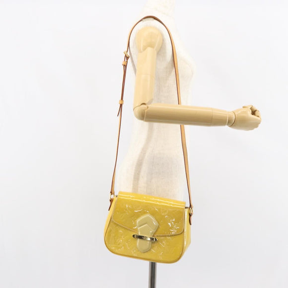 LOUIS VUITTON Vernis Bell Flower GM Schultertasche Broncorail M91706 Auth BA9045