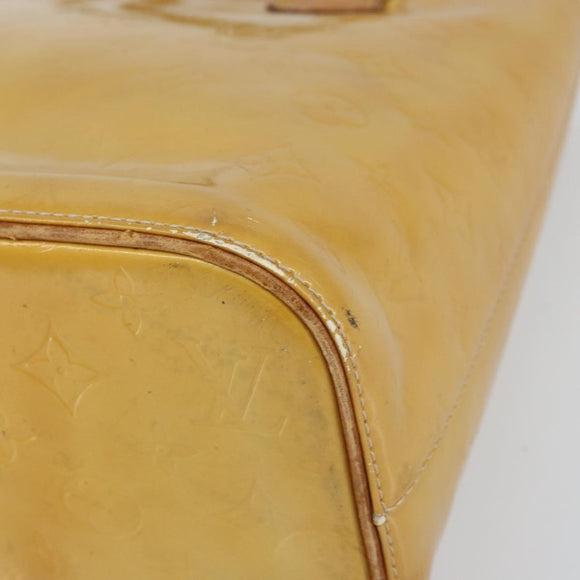 LOUIS VUITTON Monogram Vernis Houston Hand Bag Beige M91004 LV Auth BA9047