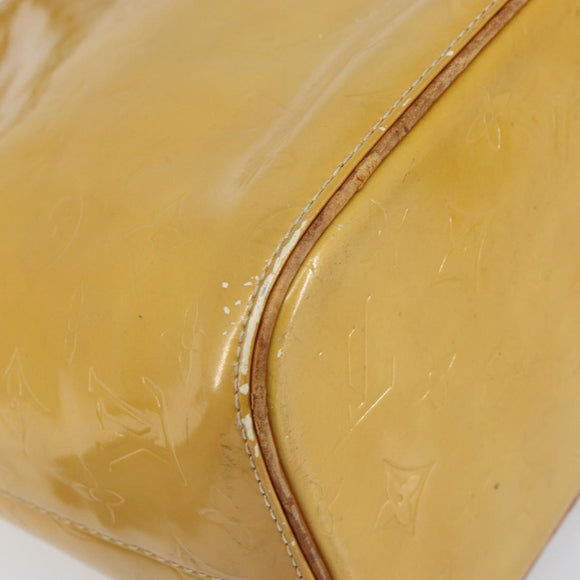 LOUIS VUITTON Monogram Vernis Houston Hand Bag Beige M91004 LV Auth BA9047