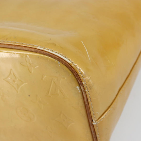 LOUIS VUITTON Monogram Vernis Houston Hand Bag Beige M91004 LV Auth BA9047