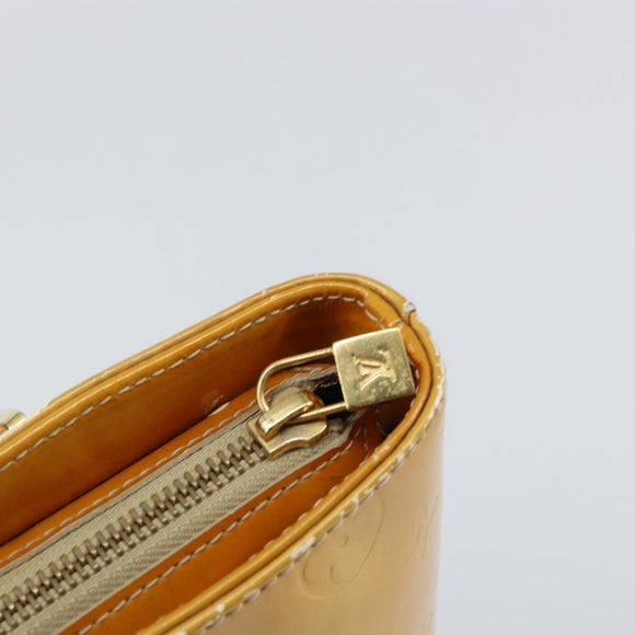 LOUIS VUITTON Monogram Vernis Houston Hand Bag Beige M91004 LV Auth BA9047