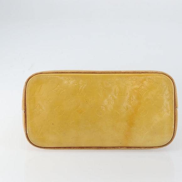 LOUIS VUITTON Monogram Vernis Houston Hand Bag Beige M91004 LV Auth BA9047