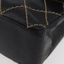 CHANEL Bicolore Big Matelasse 30 Single Flap Chain Lamb Skin Black CC Auth BA905-16