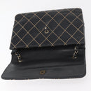 CHANEL Bicolore Big Matelasse 30 Single Flap Chain Lamb Skin Black CC Auth BA905-20