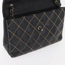 CHANEL Bicolore Big Matelasse 30 Single Flap Chain Lamb Skin Black CC Auth BA905-22
