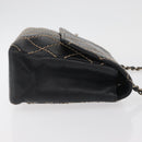 CHANEL Bicolore Big Matelasse 30 Single Flap Chain Lamb Skin Black CC Auth BA905-4