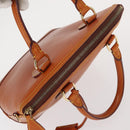 LOUIS VUITTON Nomad leather Lockit Hand Bag Brown M85388 LV Auth BA9052-6