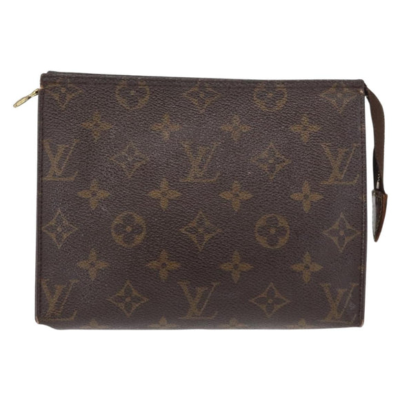 LOUIS VUITTON Monogram Poche Toilette 19 Pouch M47544 LV Auth BA9053
