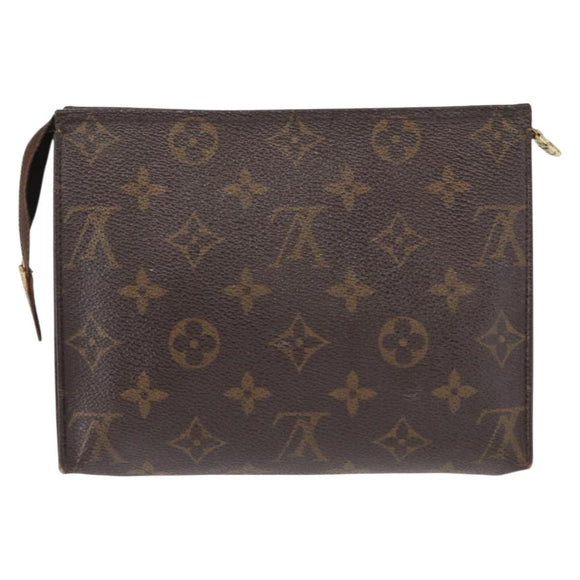 LOUIS VUITTON Monogram Poche Toilette 19 Pouch M47544 LV Auth BA9053