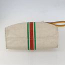 GUCCI Web Sherry Line Hand Bag Canvas 2way Beige Gold Auth BA9056-11