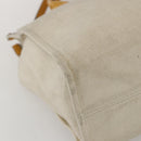 GUCCI Web Sherry Line Hand Bag Canvas 2way Beige Gold Auth BA9056-13