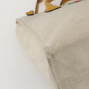 GUCCI Web Sherry Line Hand Bag Canvas 2way Beige Gold Auth BA9056-15