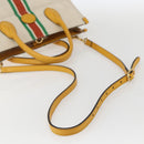 GUCCI Web Sherry Line Hand Bag Canvas 2way Beige Gold Auth BA9056-9