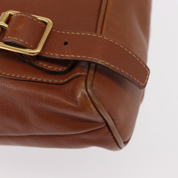 GUCCI Bamboo Backpack Leather Brown Gold 003 1705 0030 Auth BA9057