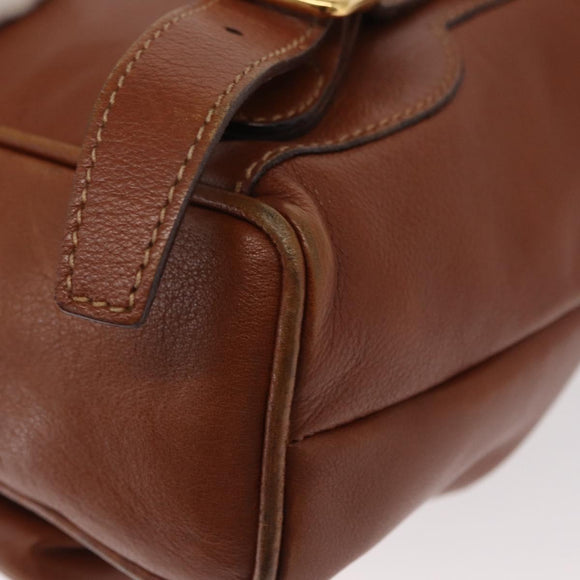 GUCCI Bamboo Backpack Leather Brown Gold 003 1705 0030 Auth BA9057