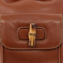 GUCCI Bamboo Backpack Leather Brown Gold 003 1705 0030 Auth BA9057-20