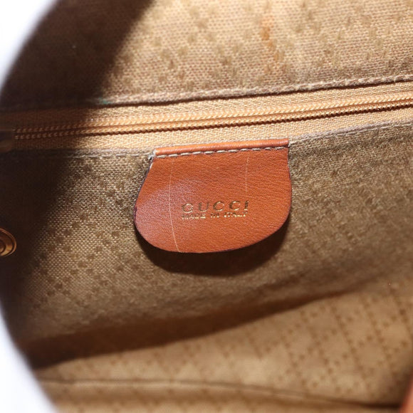 GUCCI Bamboo Backpack Leather Brown Gold 003 1705 0030 Auth BA9057