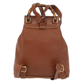 GUCCI Bamboo Backpack Leather Brown Gold 003 1705 0030 Auth BA9057 - 0