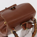 GUCCI Bamboo Backpack Leather Brown Gold 003 1705 0030 Auth BA9057-6