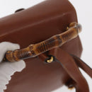GUCCI Bamboo Backpack Leather Brown Gold 003 1705 0030 Auth BA9057-7