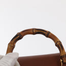 GUCCI Bamboo Backpack Leather Brown Gold 003 1705 0030 Auth BA9057-14