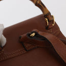 GUCCI Bamboo Backpack Leather Brown Gold 003 1705 0030 Auth BA9057-8