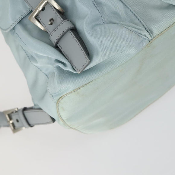 PRADA Backpack Nylon Light Blue Silver Auth BA9058