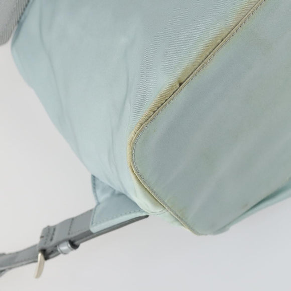 PRADA Backpack Nylon Light Blue Silver Auth BA9058