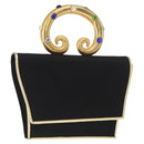 GIVENCHY Hand Bag Nylon Black Gold Auth BA9060-1