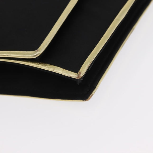 GIVENCHY Hand Bag Nylon Black Gold Auth BA9060