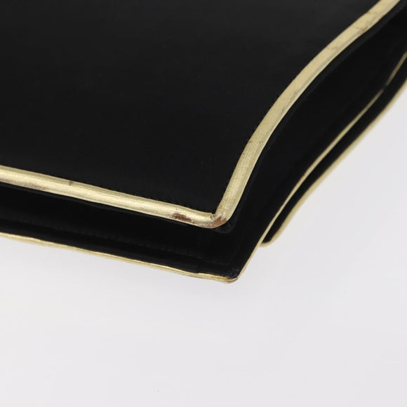 GIVENCHY Hand Bag Nylon Black Gold Auth BA9060