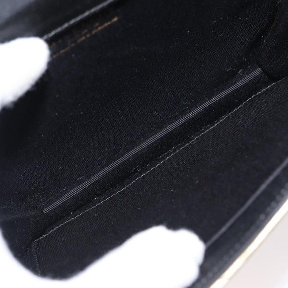 GIVENCHY Hand Bag Nylon Black Gold Auth BA9060