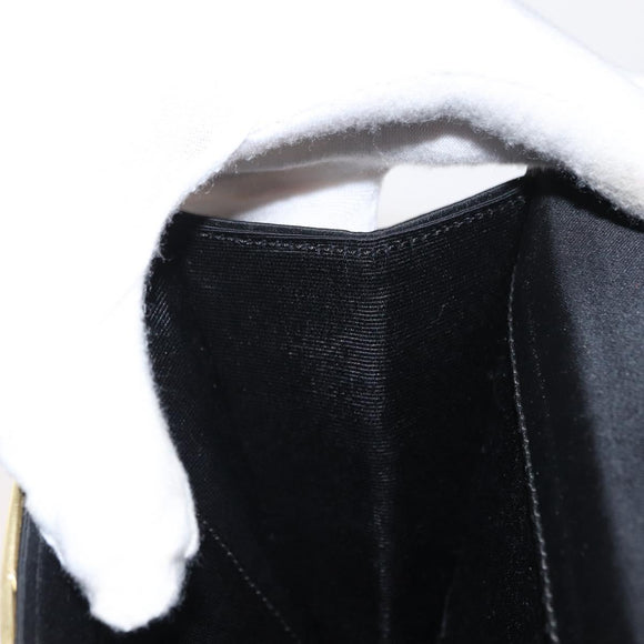 GIVENCHY Hand Bag Nylon Black Gold Auth BA9060