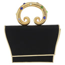 GIVENCHY Hand Bag Nylon Black Gold Auth BA9060-13