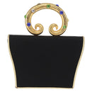 GIVENCHY Hand Bag Nylon Black Gold Auth BA9060-2