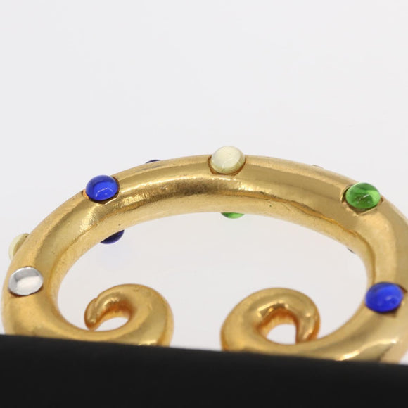 GIVENCHY Hand Bag Nylon Black Gold Auth BA9060