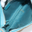 GUCCI GG Canvas Shoulder Bag Beige Turquoise Blue Gold 141506 Auth BA9062-16